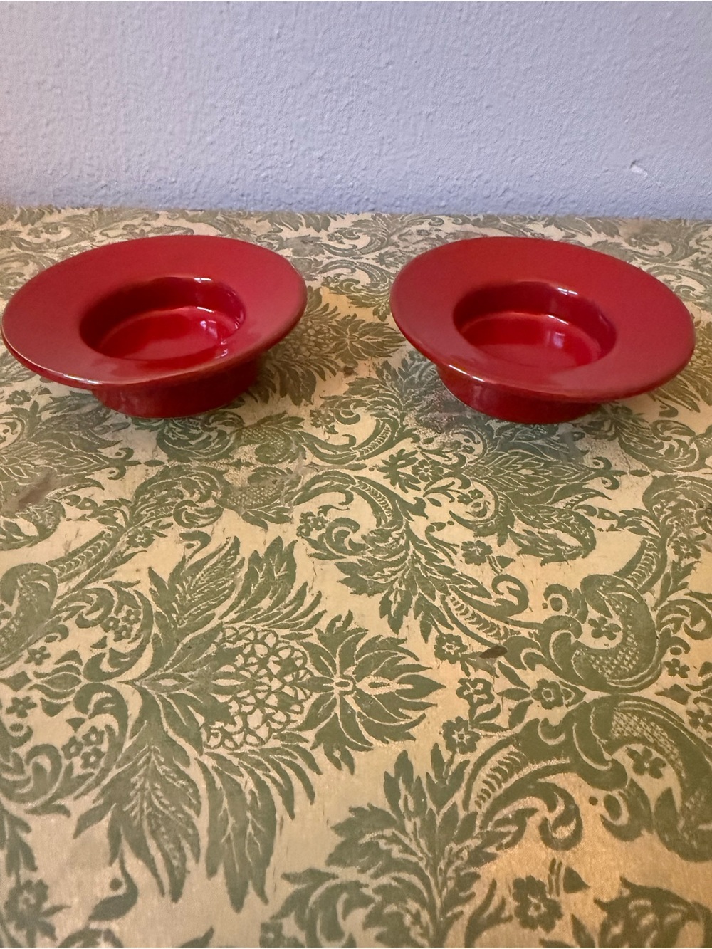 Mamma Ro Red Ceramic Tea Light Candle Holders - Set of 2
